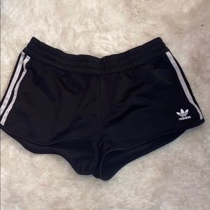 Adidas Training 3 stripe shorts in black